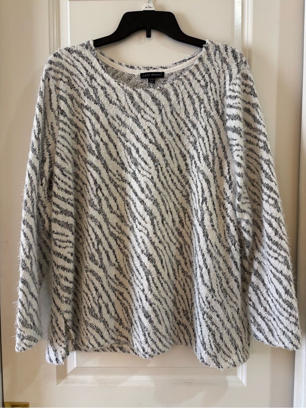 Lane Bryant Women’s Black and White Zebra Sweater